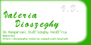 valeria dioszeghy business card